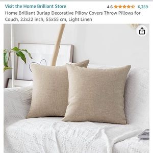 Pillow covers in “light linen”